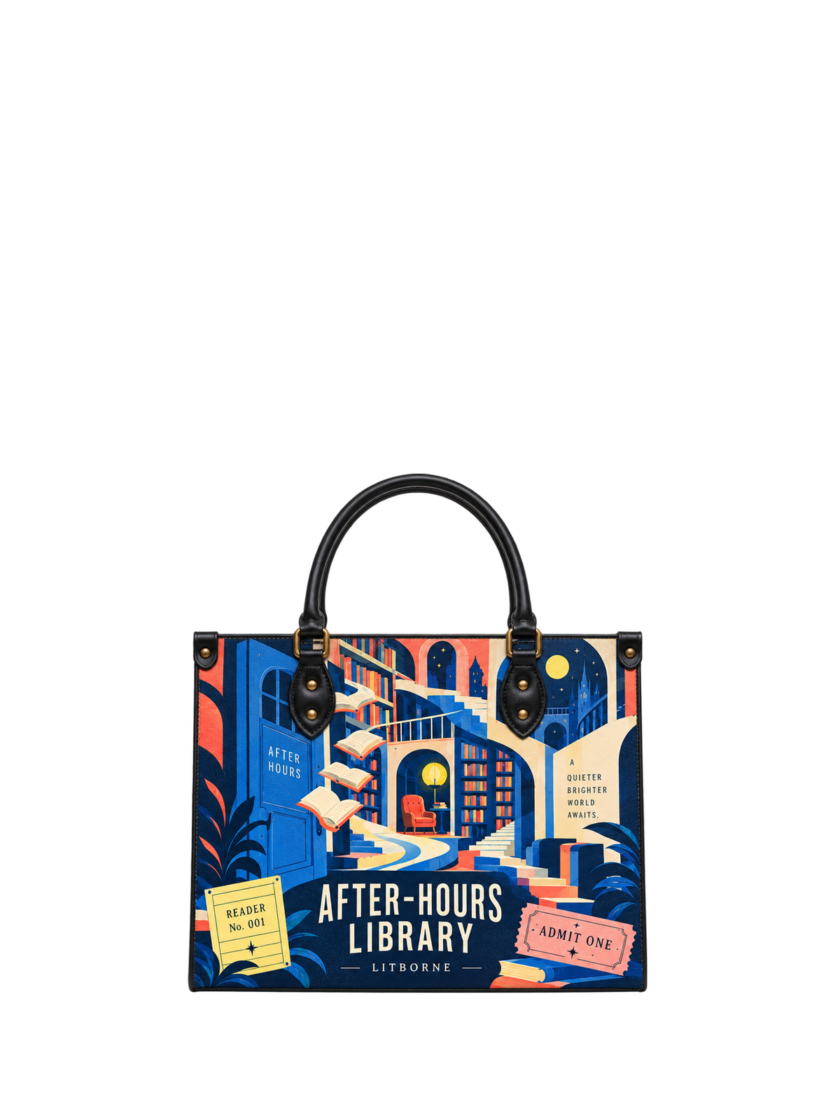 "After-Hours Library" Leather Handbag