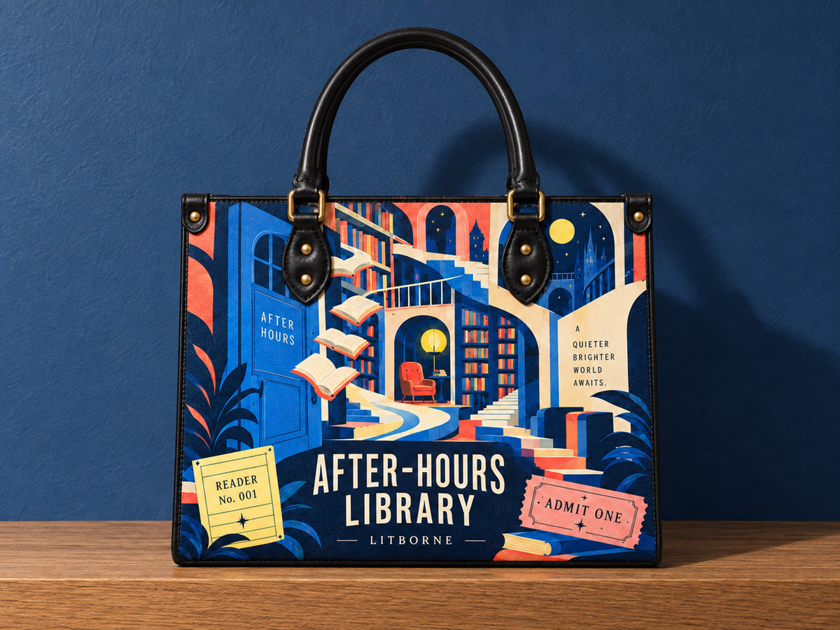 "After-Hours Library" Leather Handbag