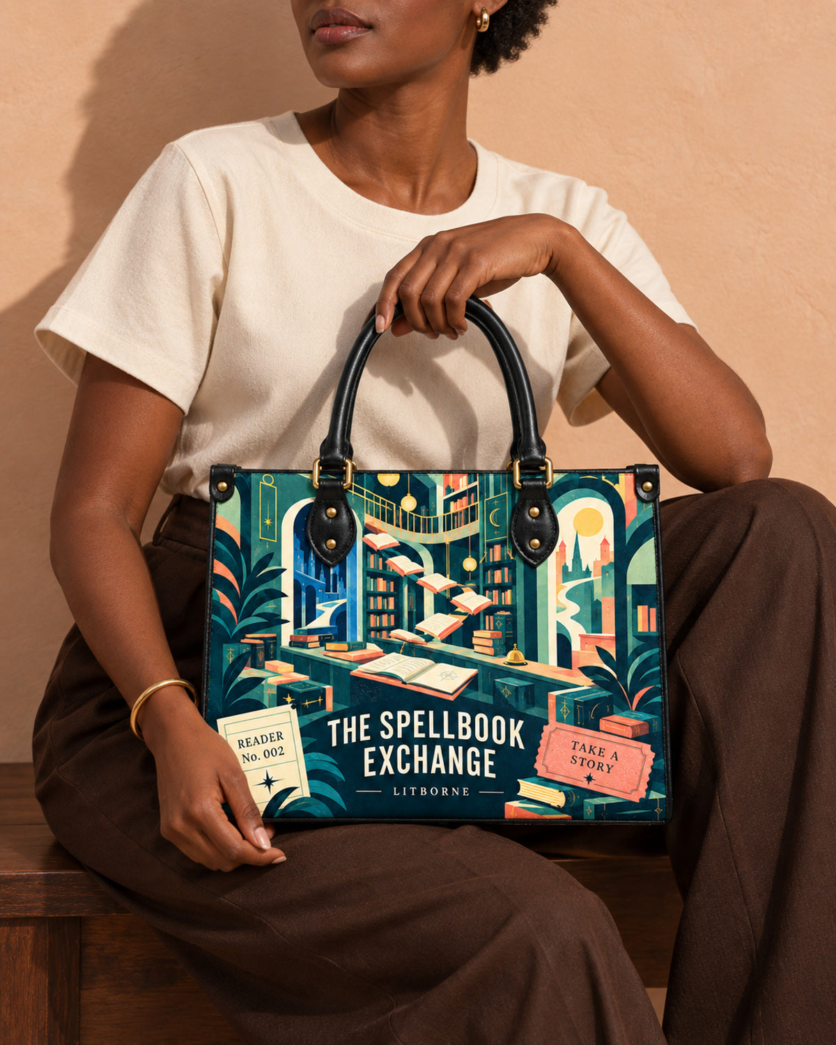 "The Spellbook Exchange" Leather Handbag