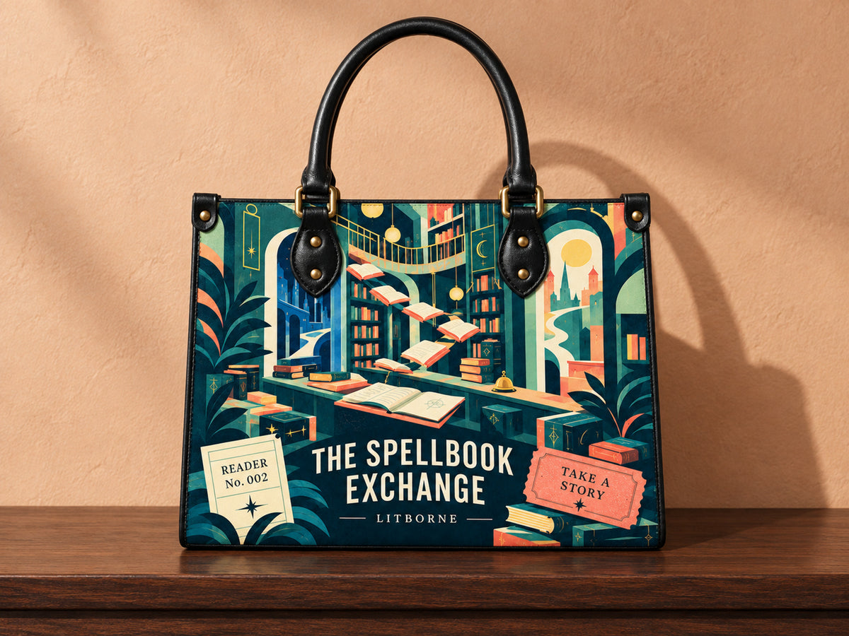 "The Spellbook Exchange" Leather Handbag
