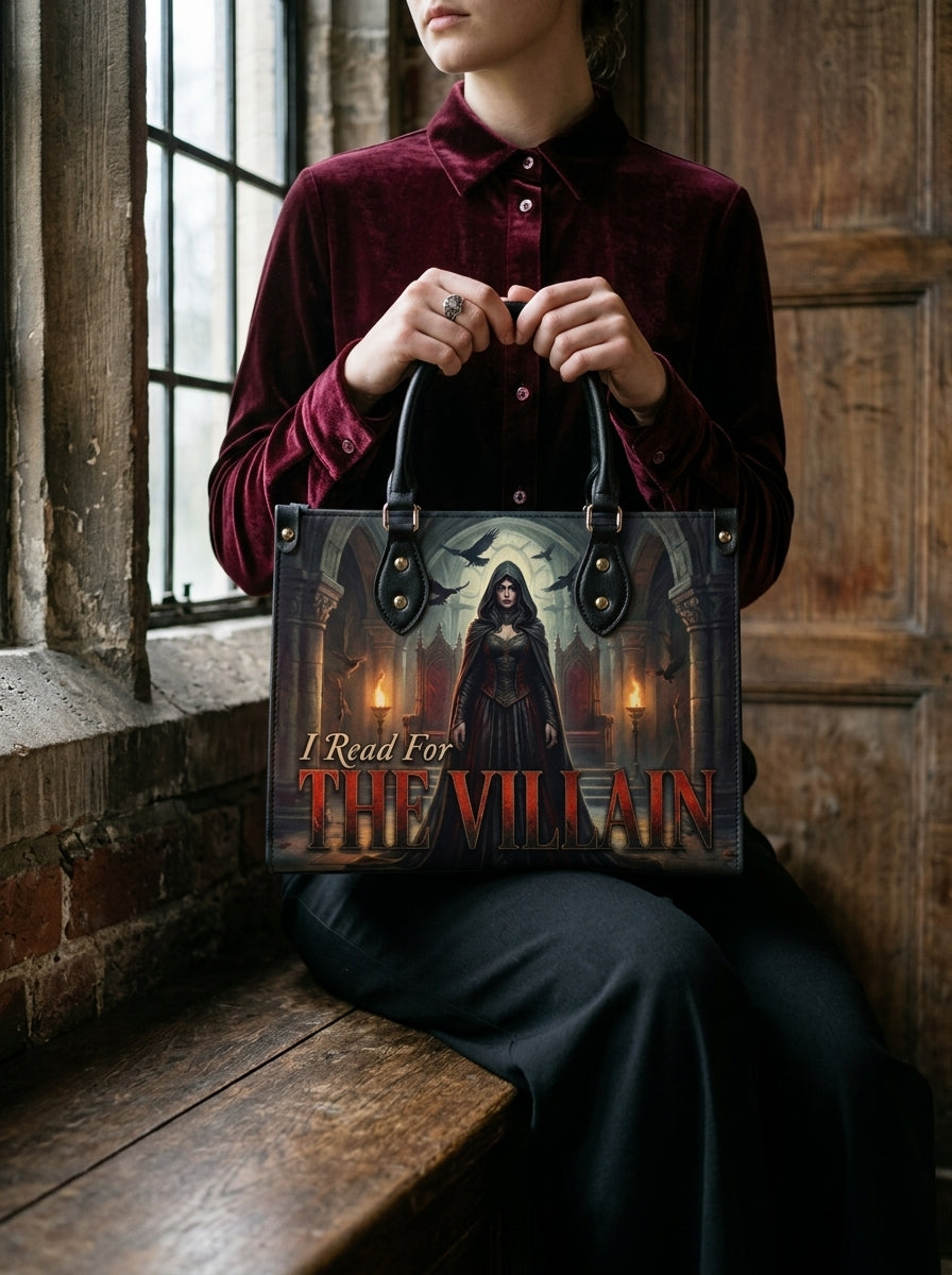I Read For The Villain Leather Handbag - lifestyle 1