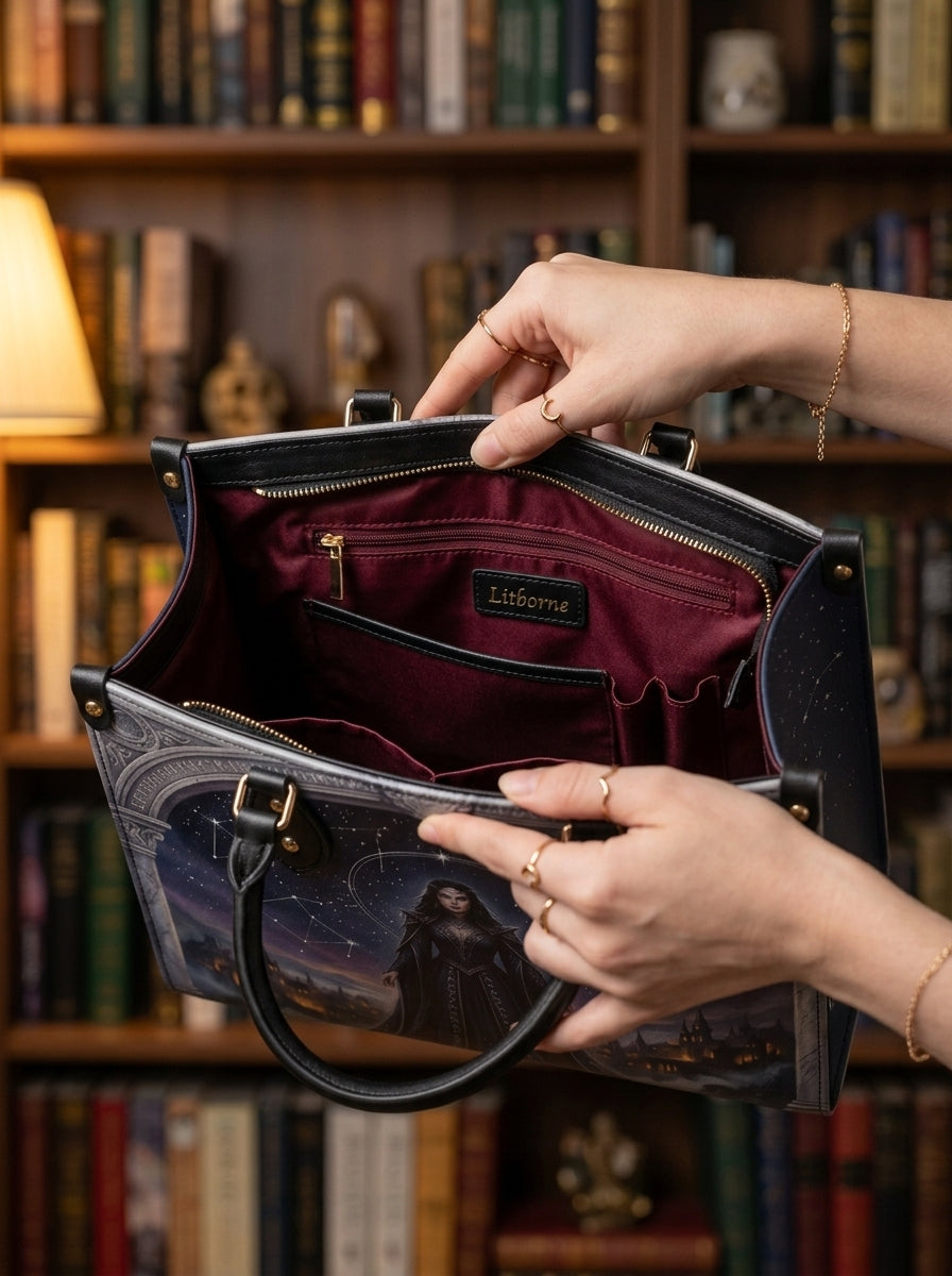 "Crowned in Constellations" Star Queen Leather Handbag