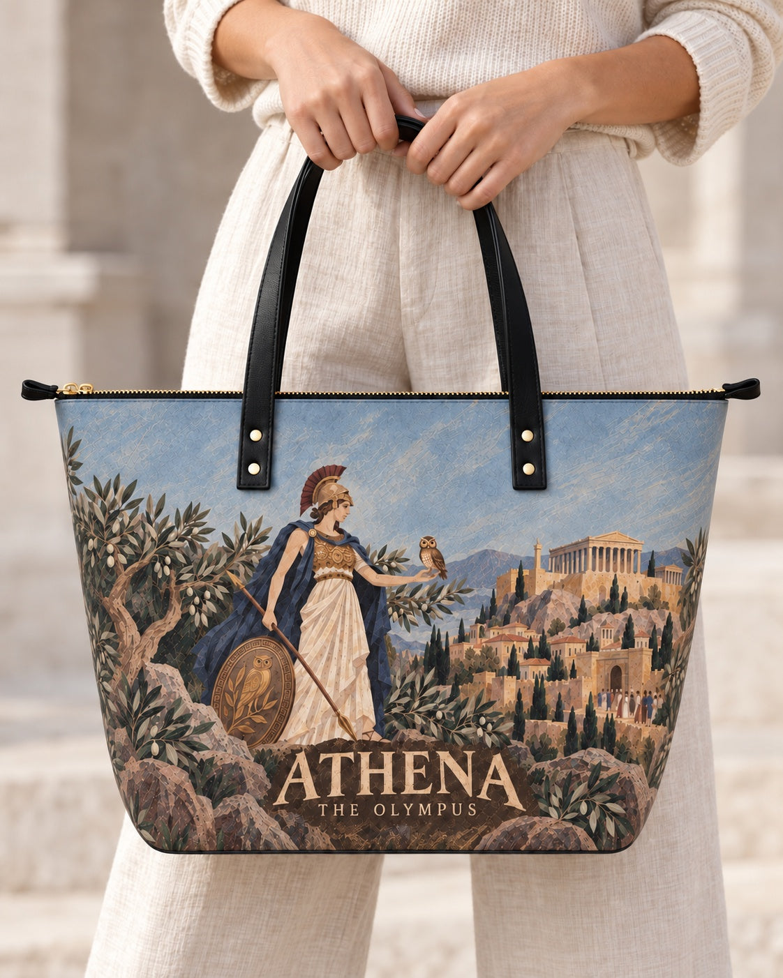 "Athena" Leather Tote Bag