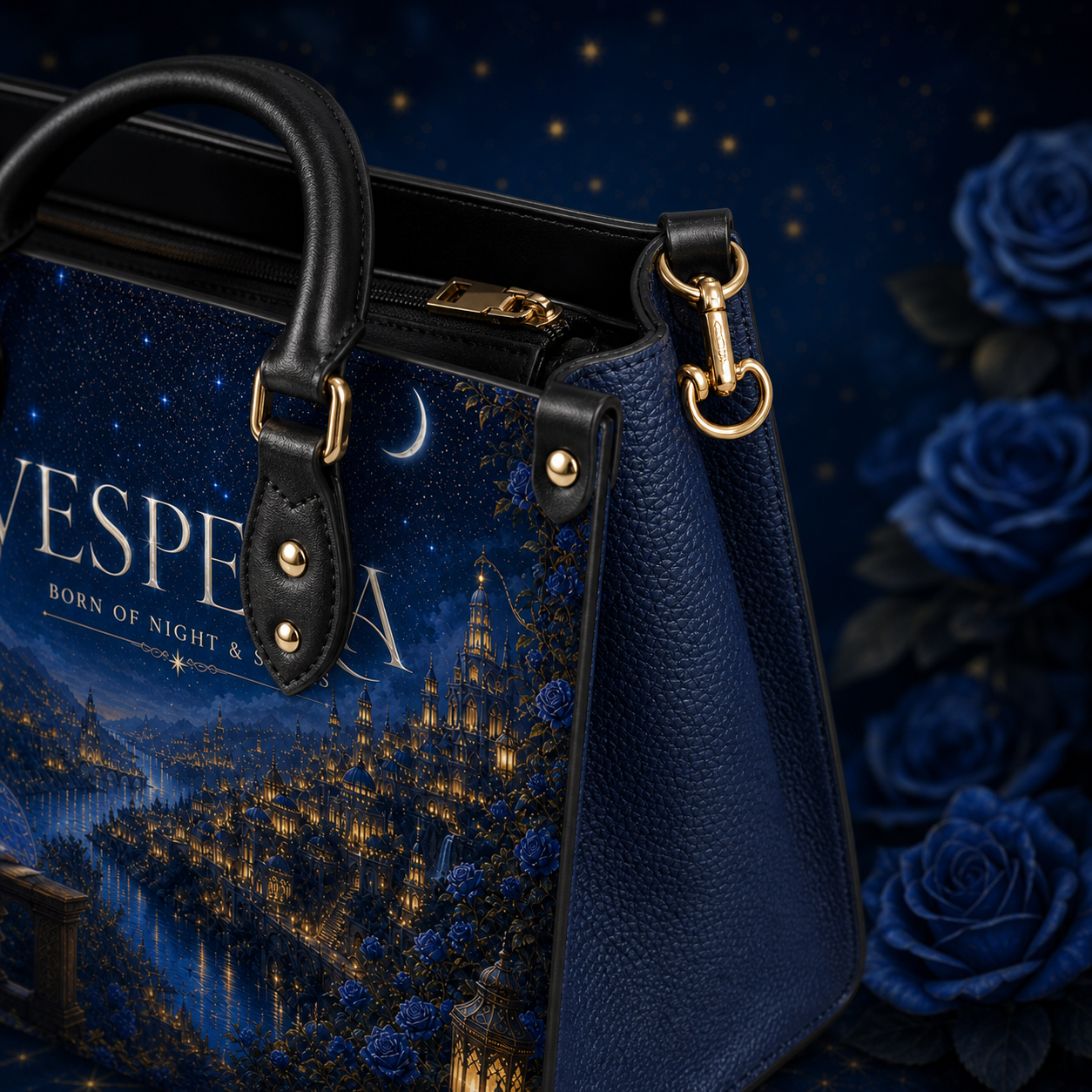 "Vespera" Born of Night & Stars Leather Handbag