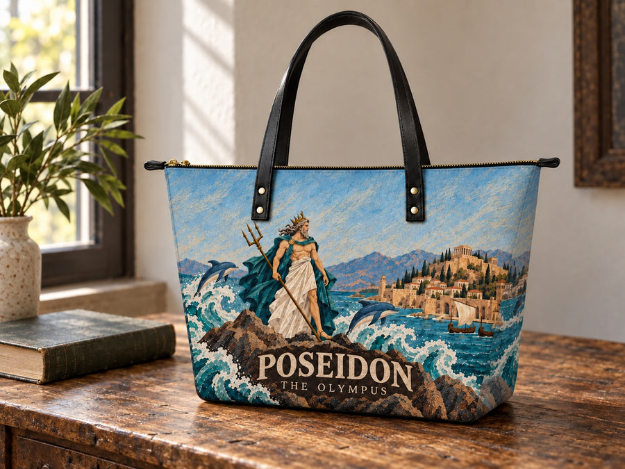 "Poseidon" Leather Tote Bag