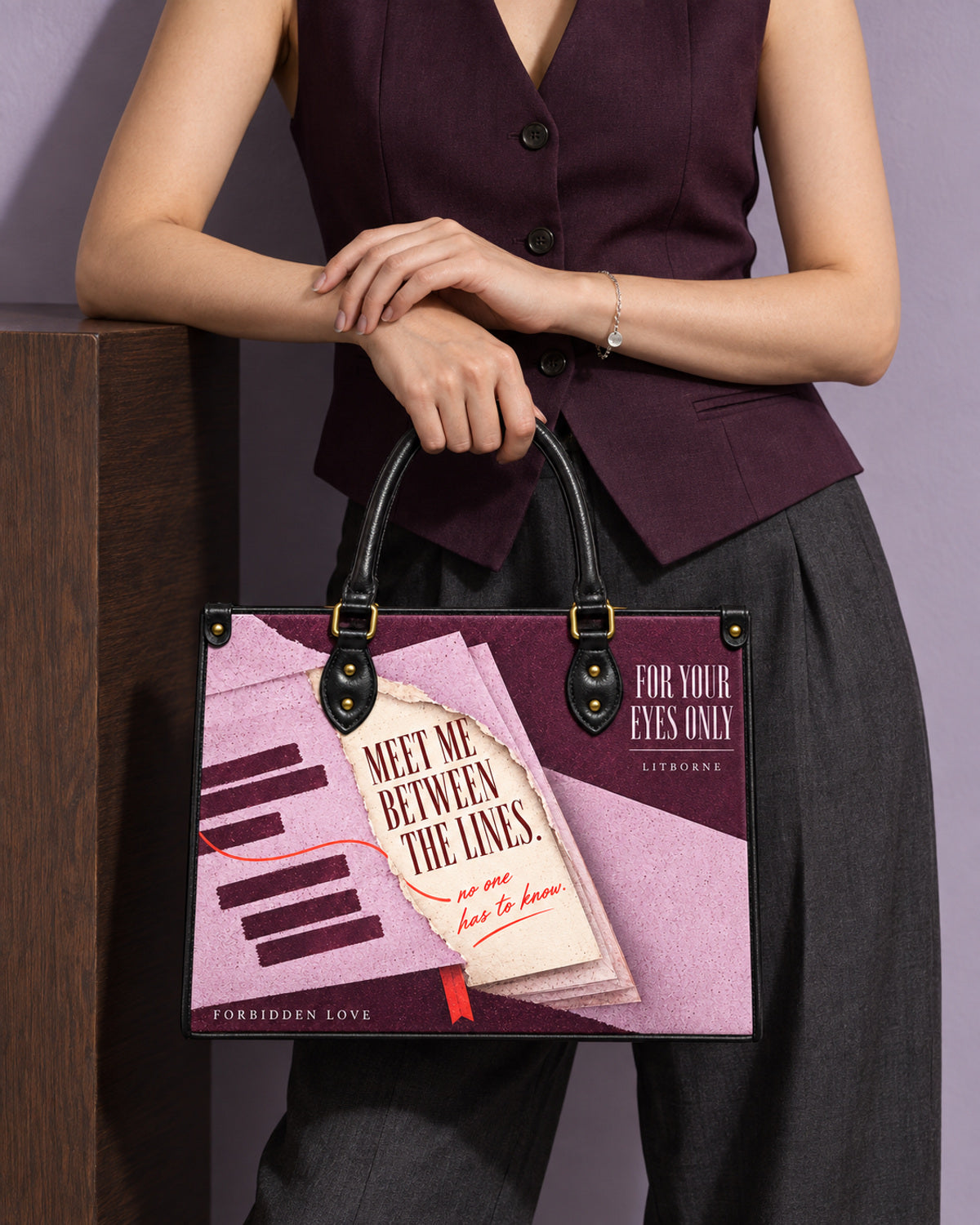 "For Your Eyes Only" Leather Handbag