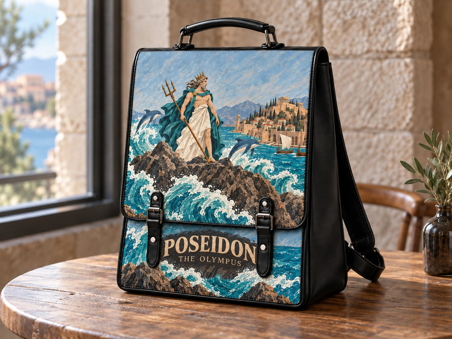 "Poseidon" Leather Backpack