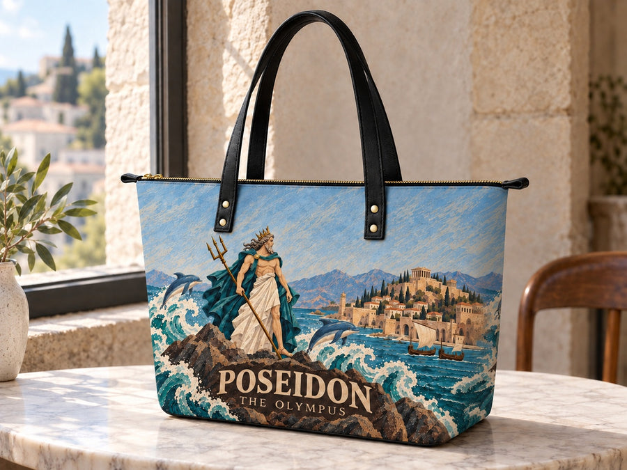 "Poseidon" Leather Tote Bag