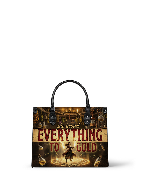 "Everything To Gold (At a Price)" Alchemist Leather Handbag