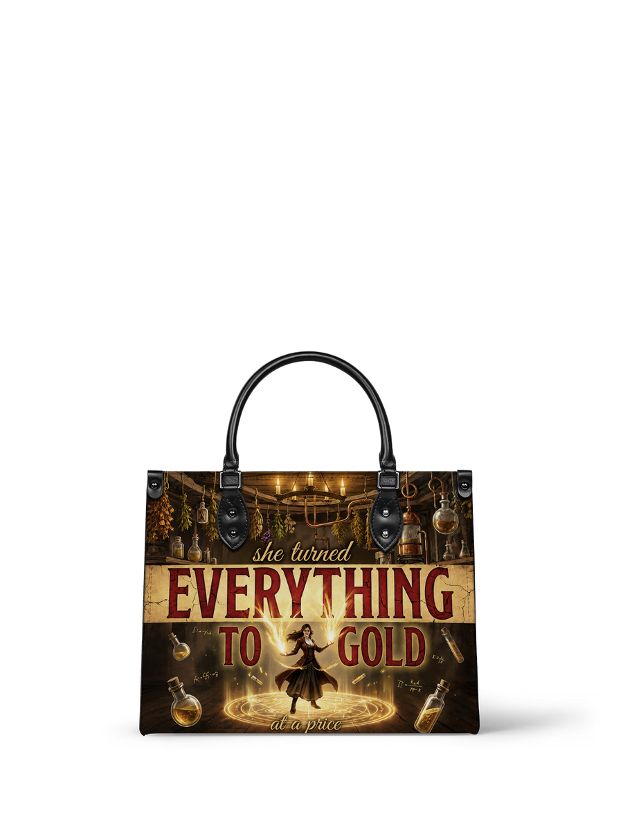 "Everything To Gold (At a Price)" Alchemist Leather Handbag