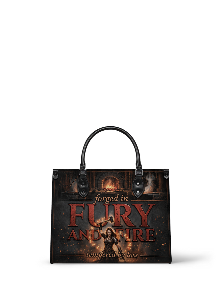 "Forged in Fury and Fire" Blacksmith Warrior Leather Handbag