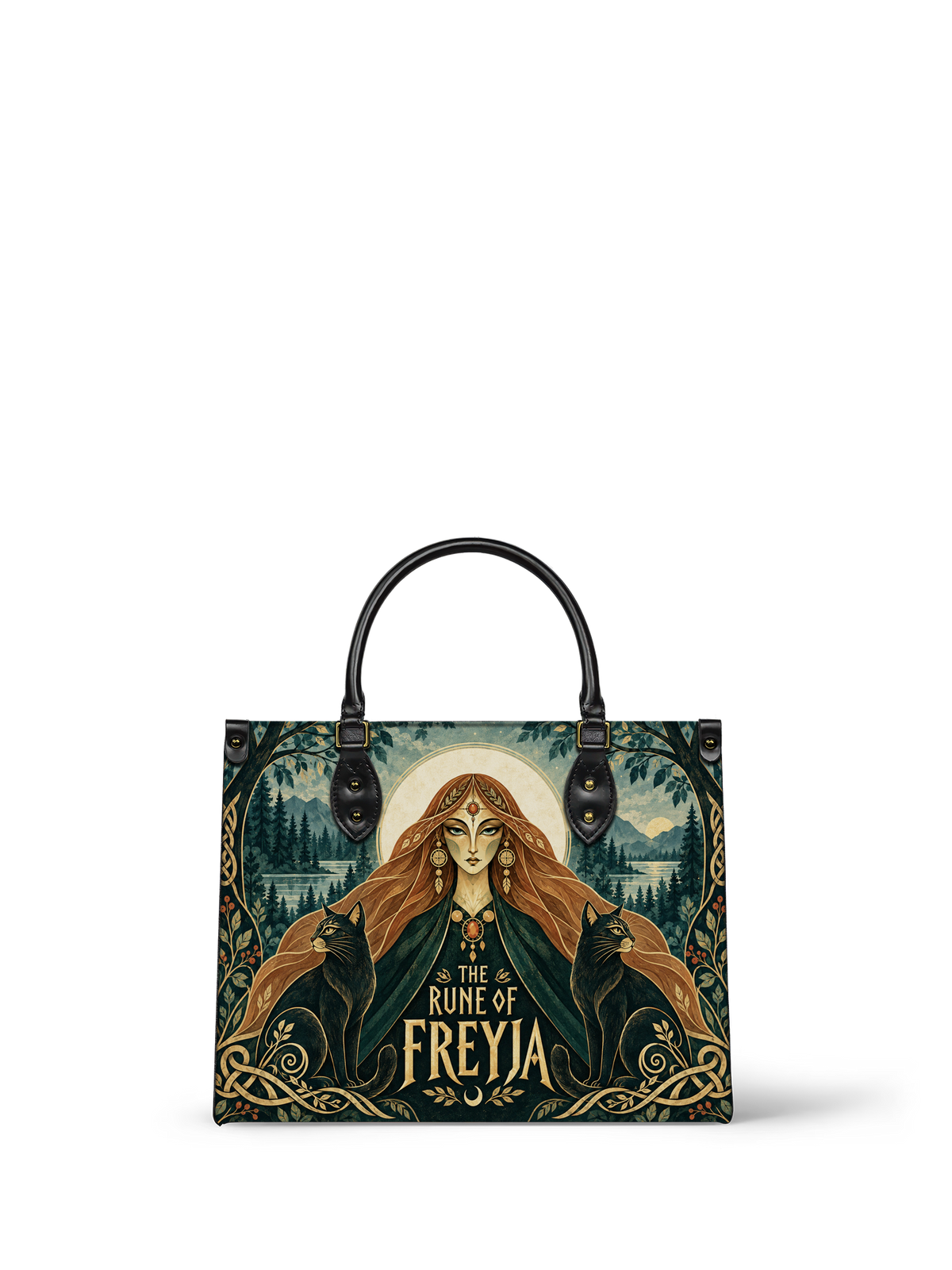 "The Rune of Freyja" Leather Handbag