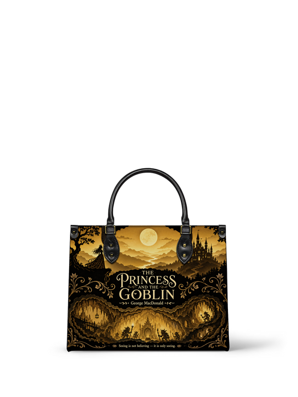 "The Princess and the Goblin" Goldlit Mountain Leather Handbag