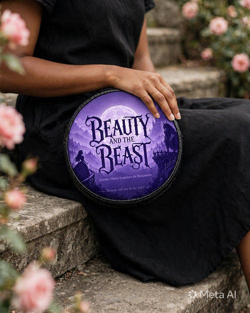 "Beauty and the Beast" Moonlit Rose Circle Crossbody Bag