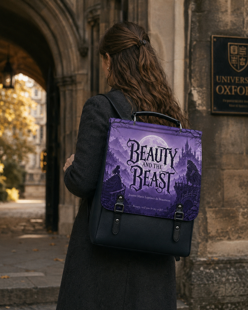 "Beauty and the Beast" Moonlit Rose Leather Backpack