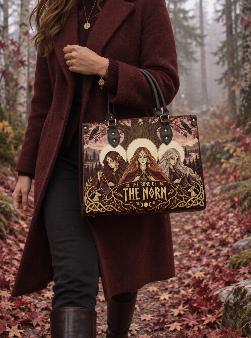 "The Rune of the Norn" Leather Handbag