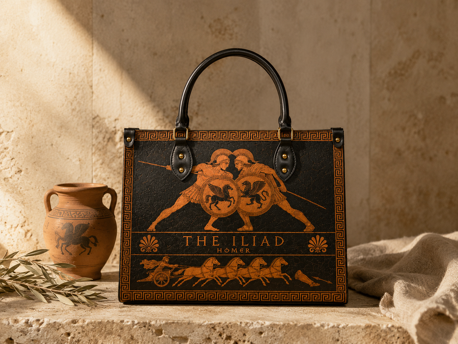 "The Iliad" Leather Handbag