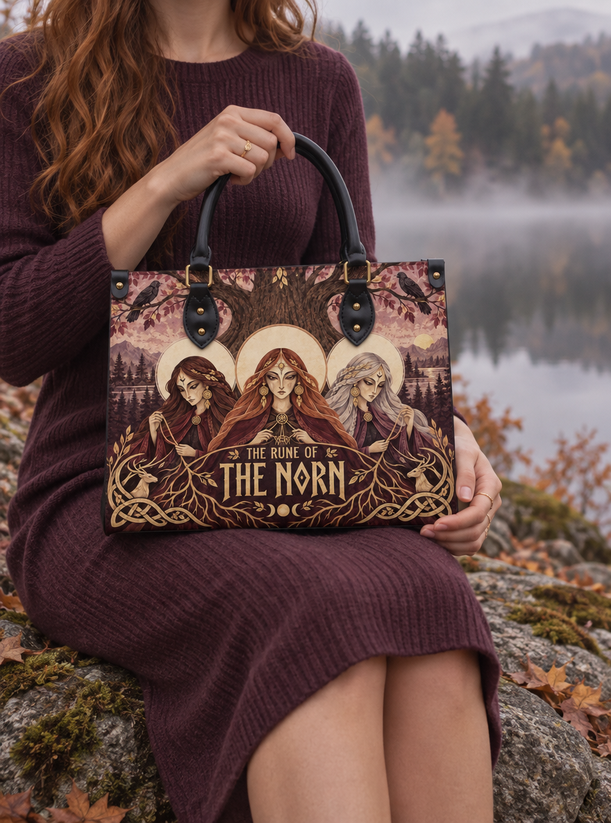 "The Rune of the Norn" Leather Handbag