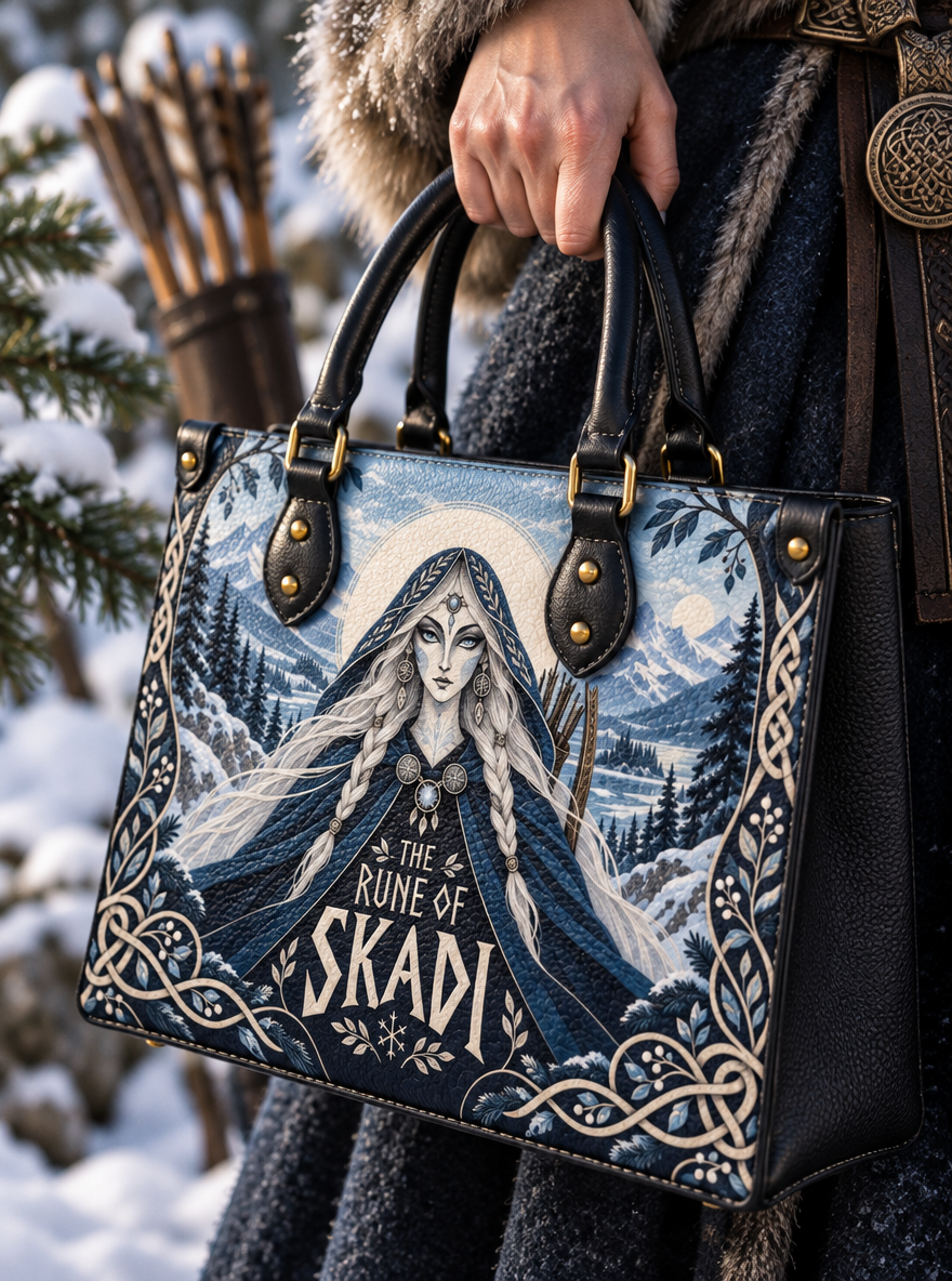"The Rune of Skadi" Leather Handbag
