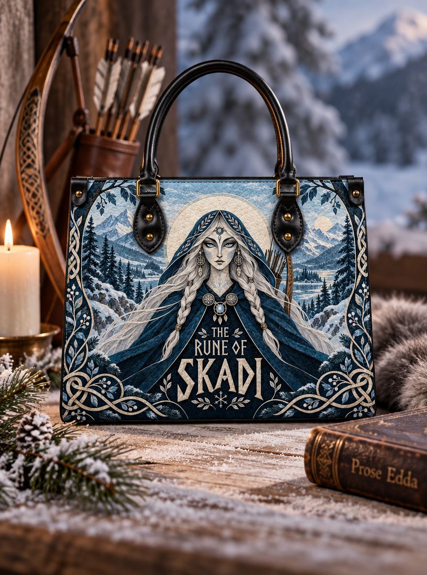 "The Rune of Skadi" Leather Handbag