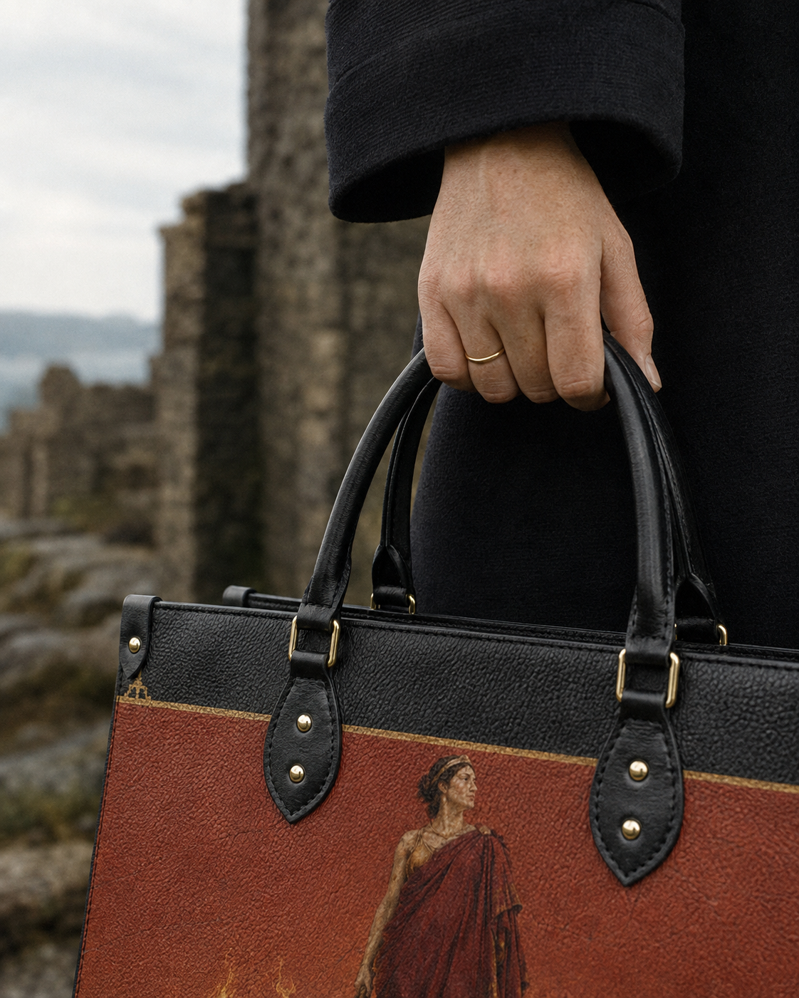 "The Aeneid" Leather Handbag