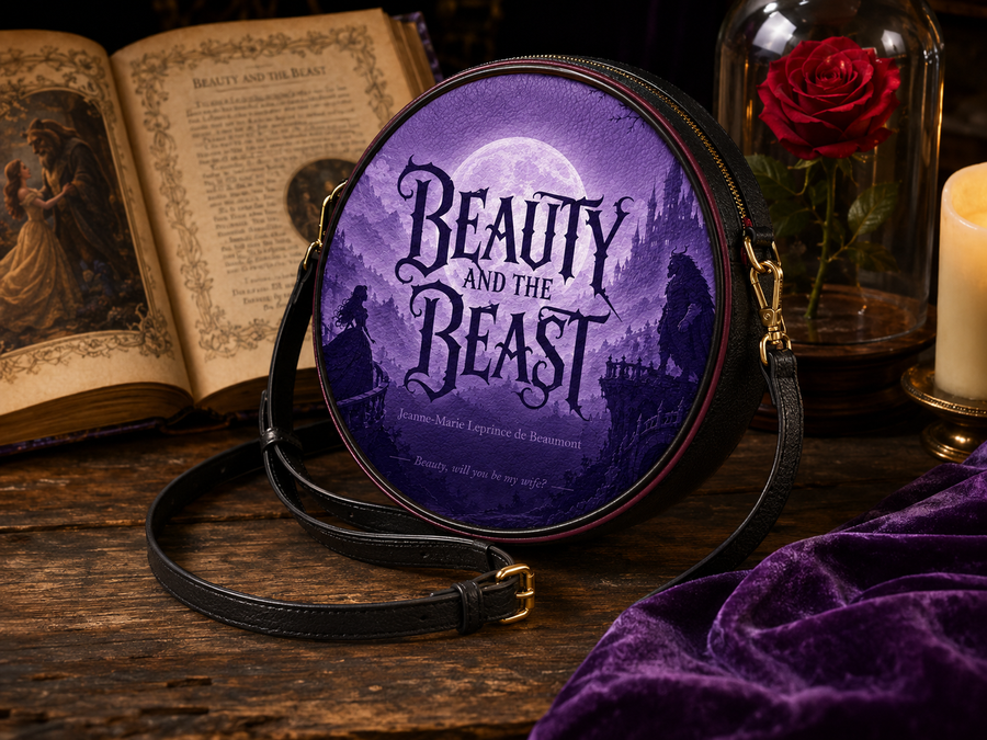 "Beauty and the Beast" Moonlit Rose Circle Crossbody Bag