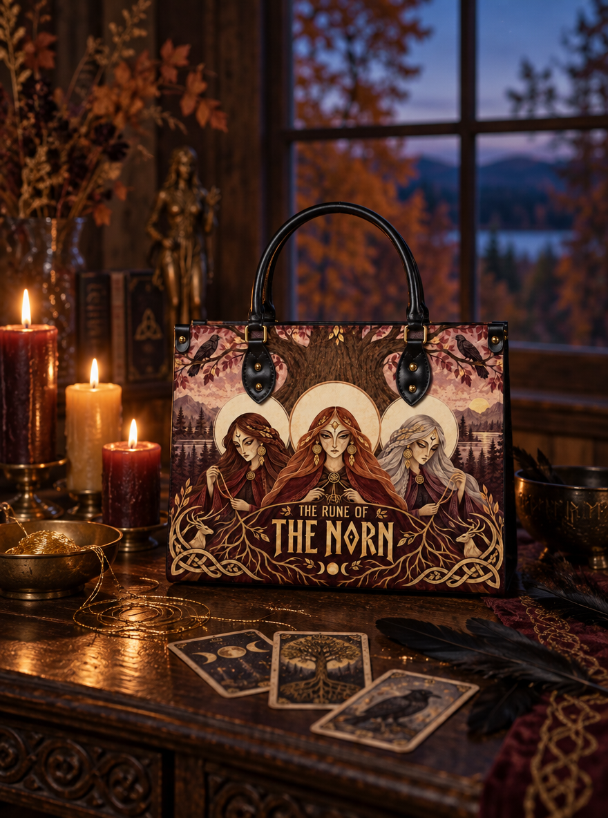 "The Rune of the Norn" Leather Handbag