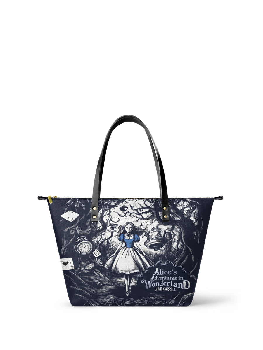 "Down the Rabbit Hole" Leather Tote Bag
