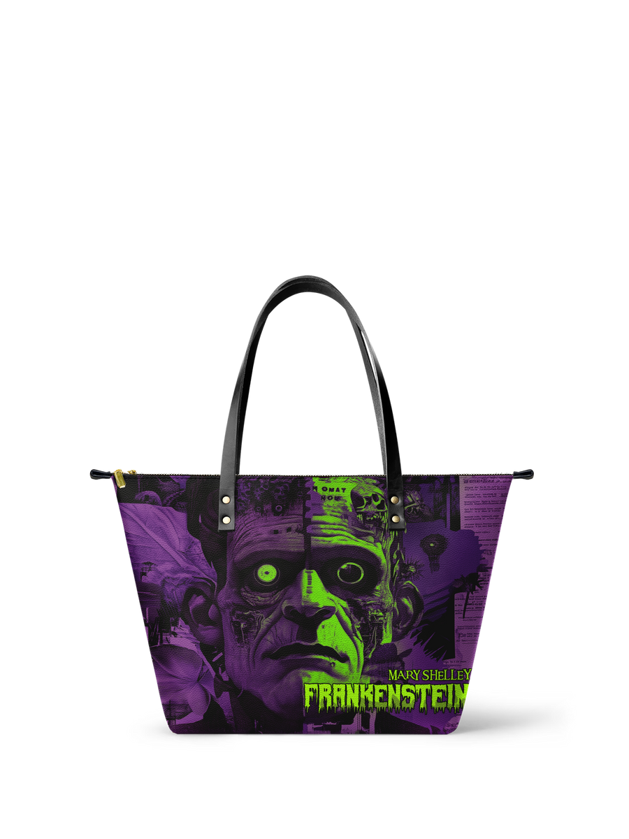 "Frankenstein" Lablight Violet Leather Tote Bag