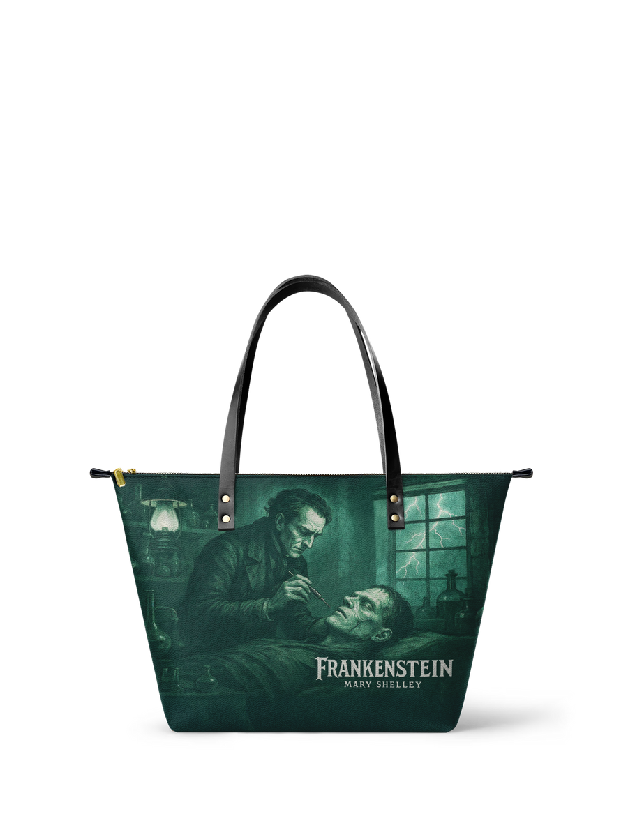 "Frankenstein" Mortuary Moss Leather Tote Bag