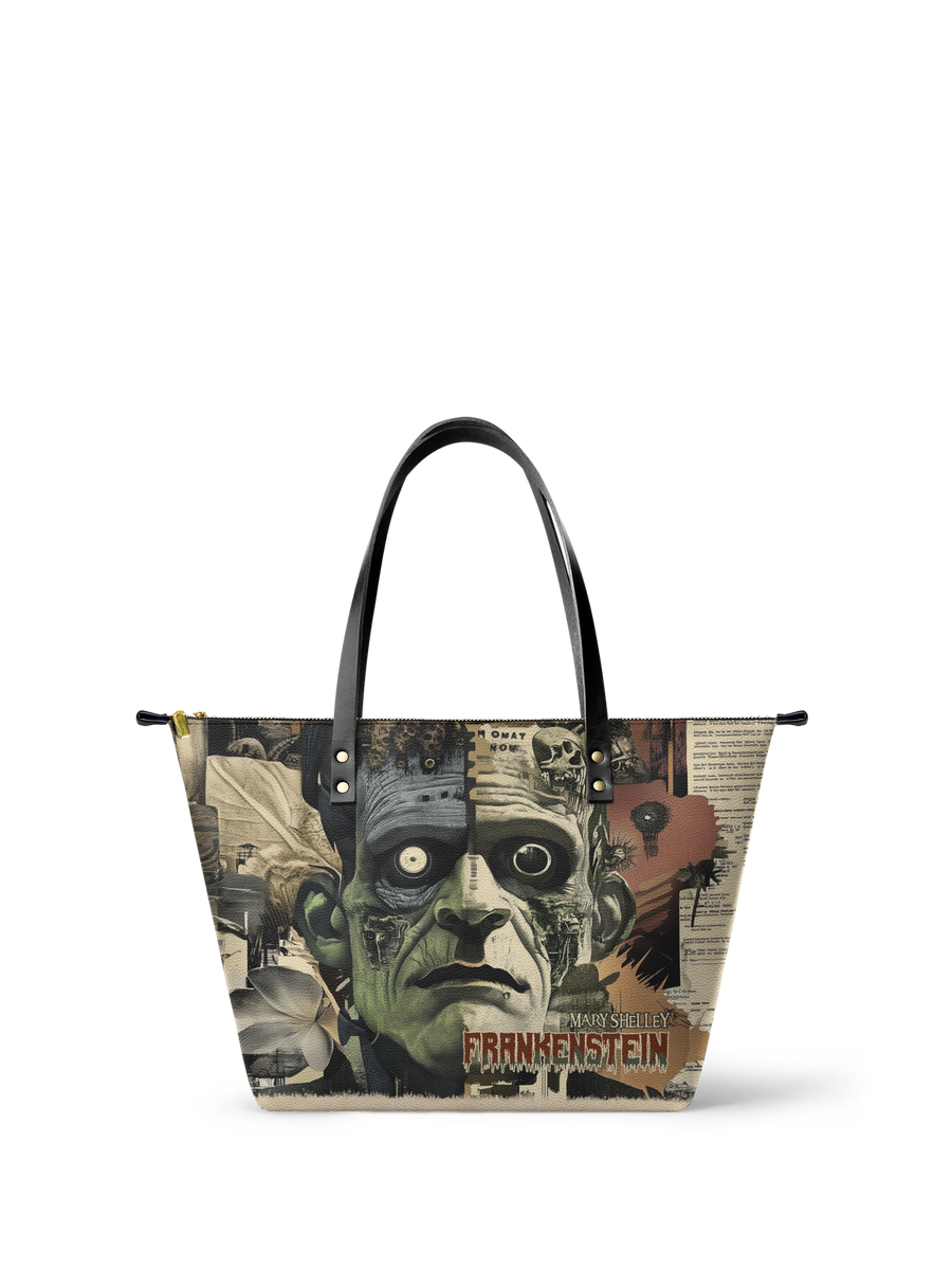 "Frankenstein" Old Parchment Leather Tote Bag