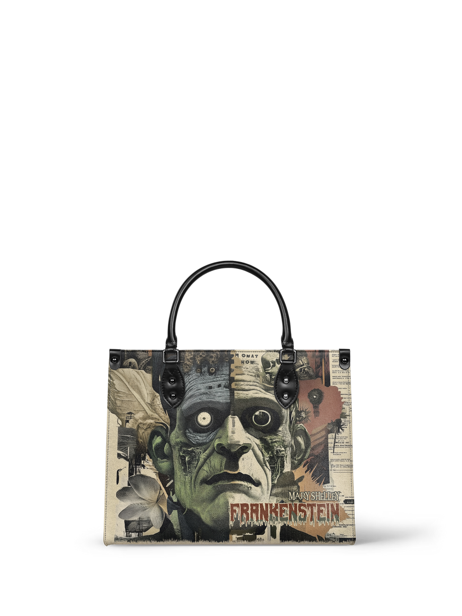 "Frankenstein" Old Parchment - Black Interior - Leather Handbag
