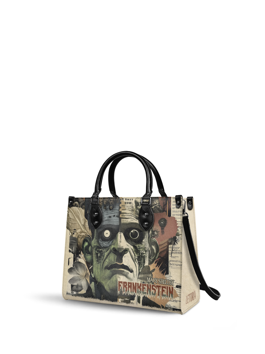 "Frankenstein" Old Parchment - Black Interior - Leather Handbag