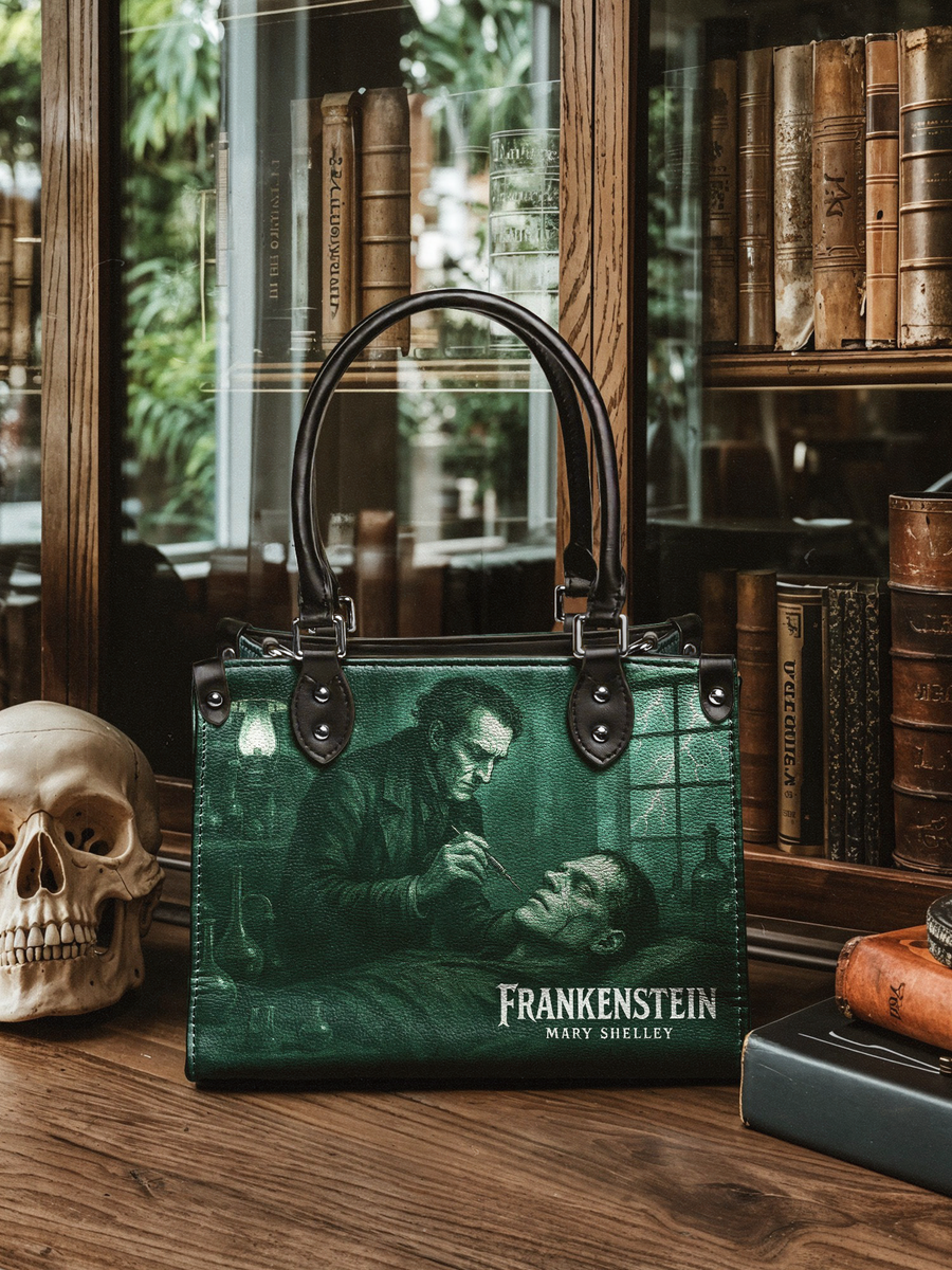 "Frankenstein" Mortuary Moss - Black Interior - Small Leather Handbag