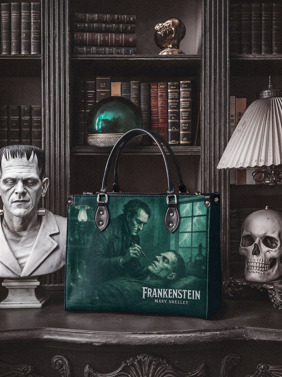 "Frankenstein" Mortuary Moss - Black Interior - Leather Handbag