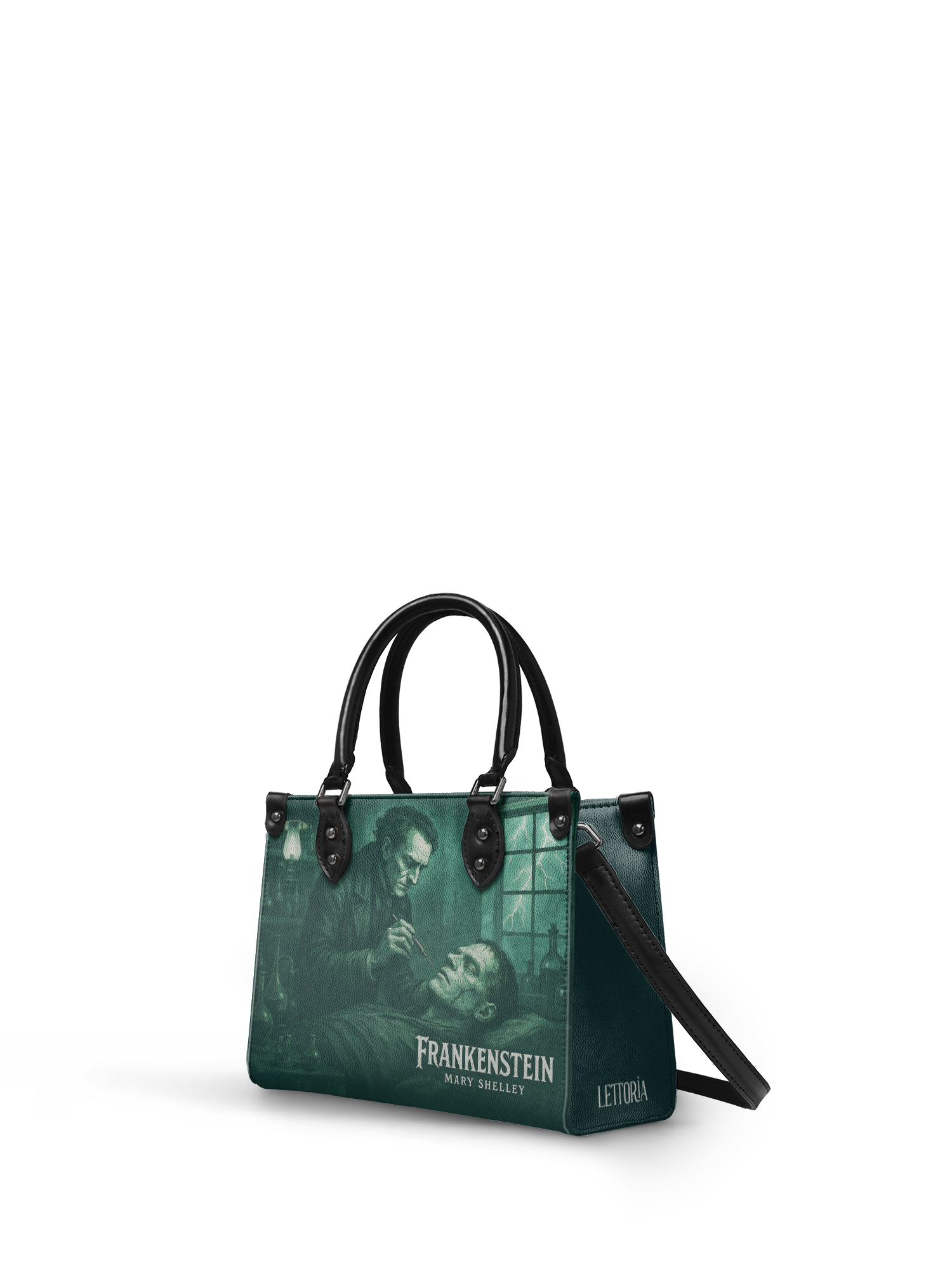 "Frankenstein" Mortuary Moss - Black Interior - Small Leather Handbag