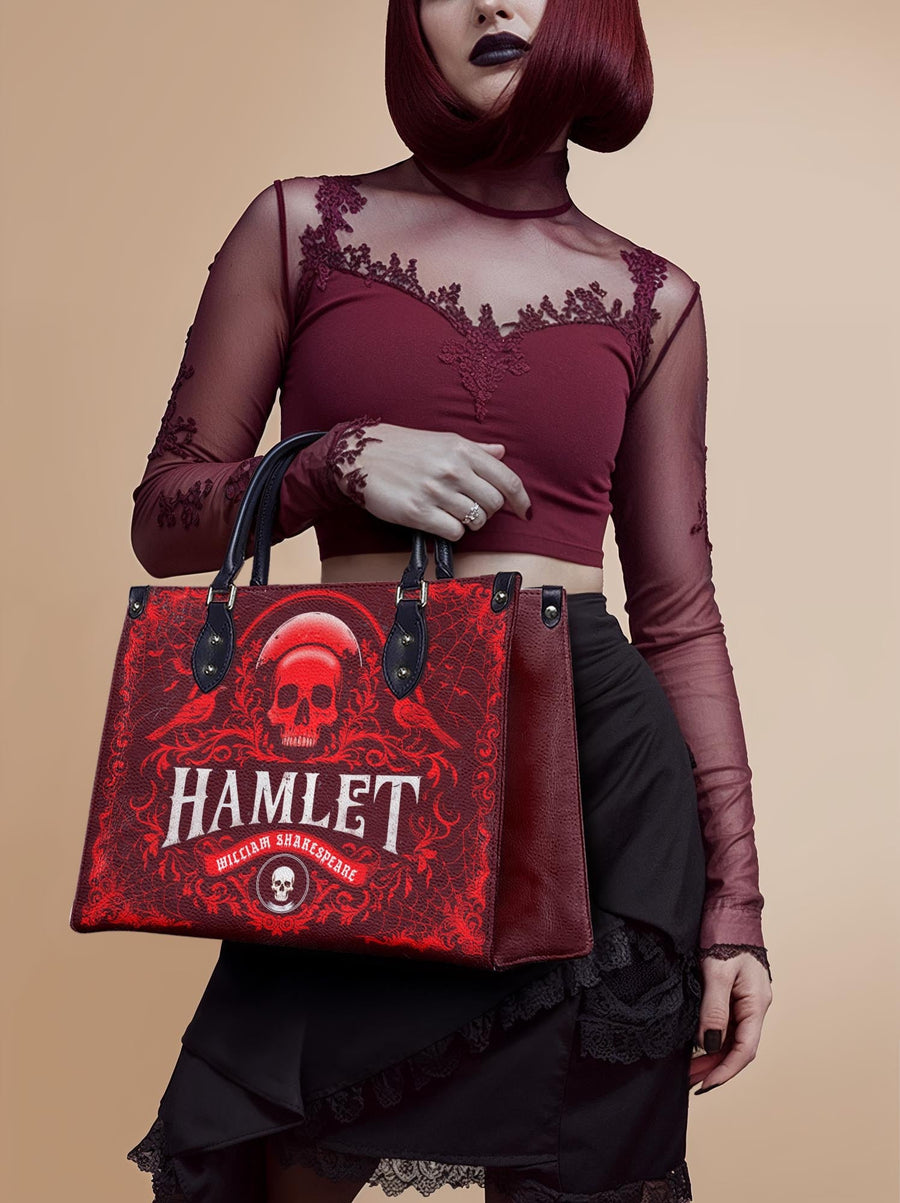 "Hamlet" The Red Room - Black Interior - Leather Handbag