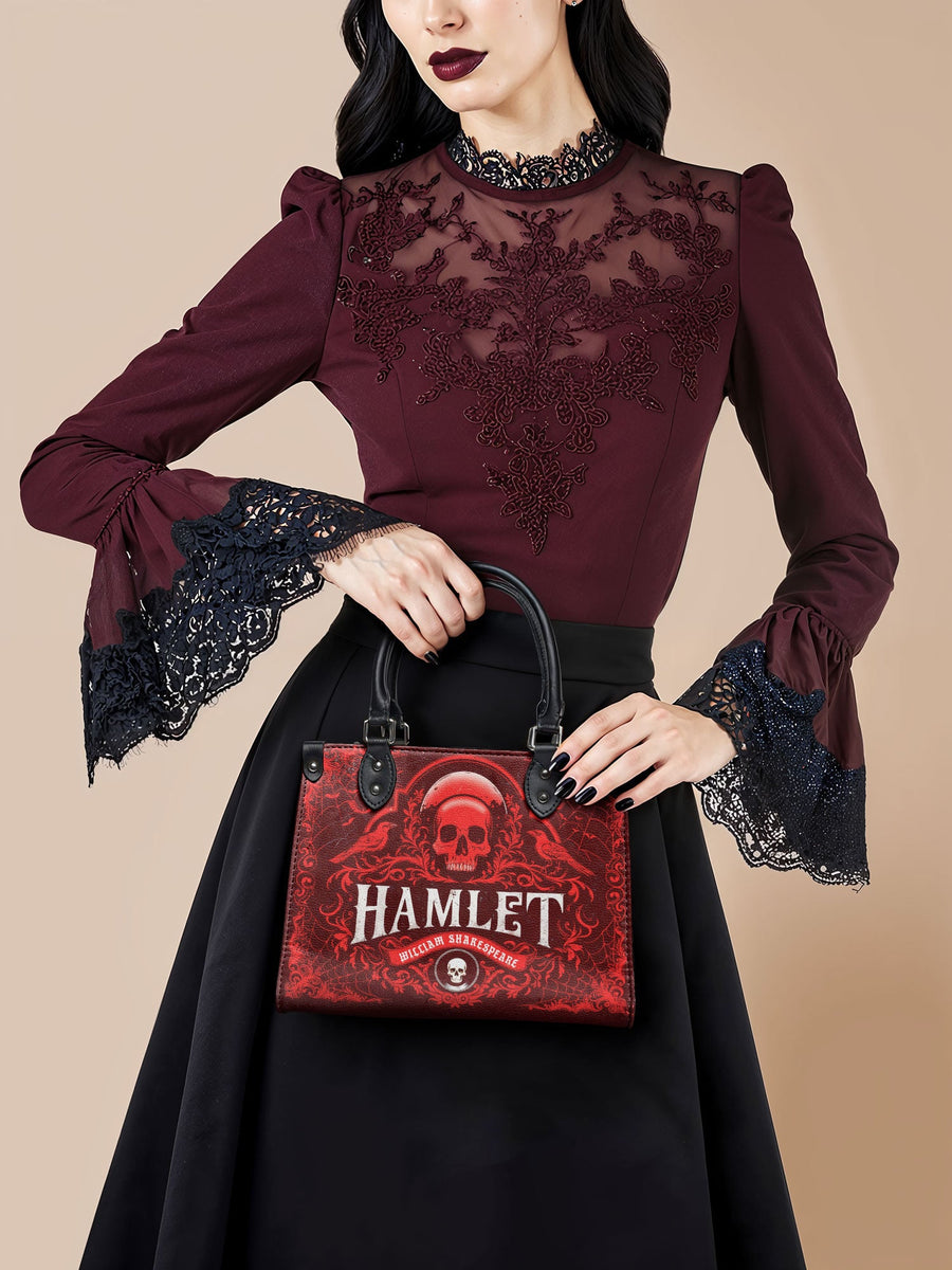 "Hamlet" The Red Room - Black Interior - Small Leather Handbag