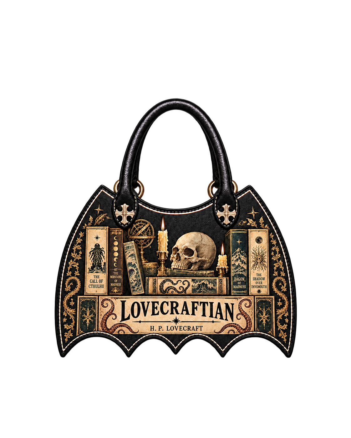 Lovecraftian Black Bat Wing Handbag