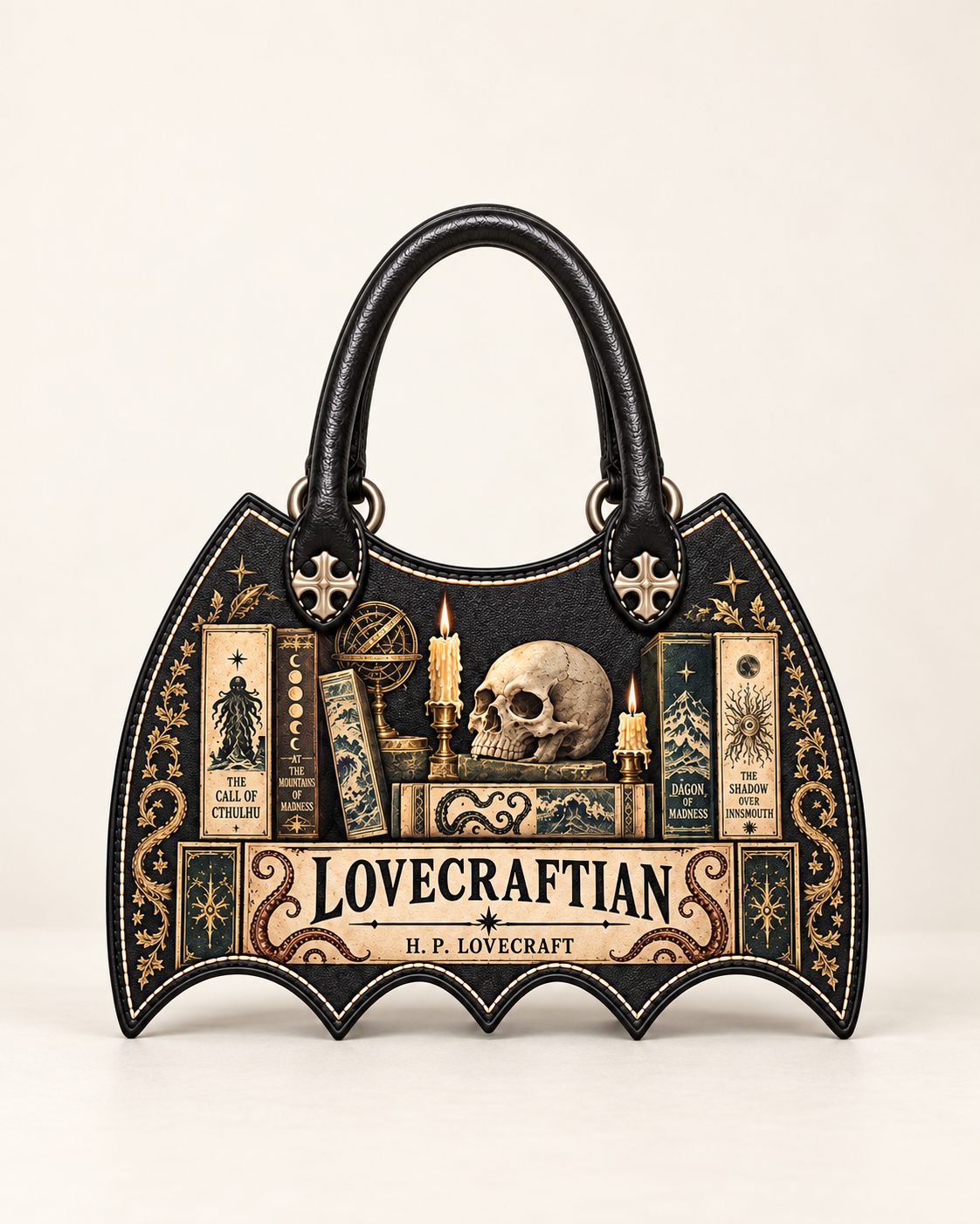 Lovecraftian Black Bat Wing Handbag