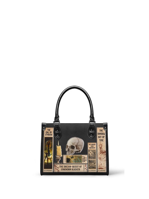 Lovecraftian Black - Black Interior - Small Leather Handbag