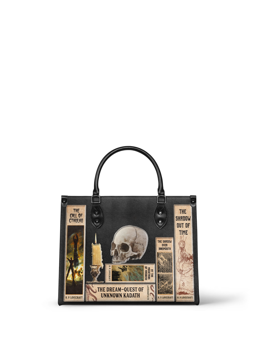 Lovecraftian Black - Black Interior - Leather Handbag