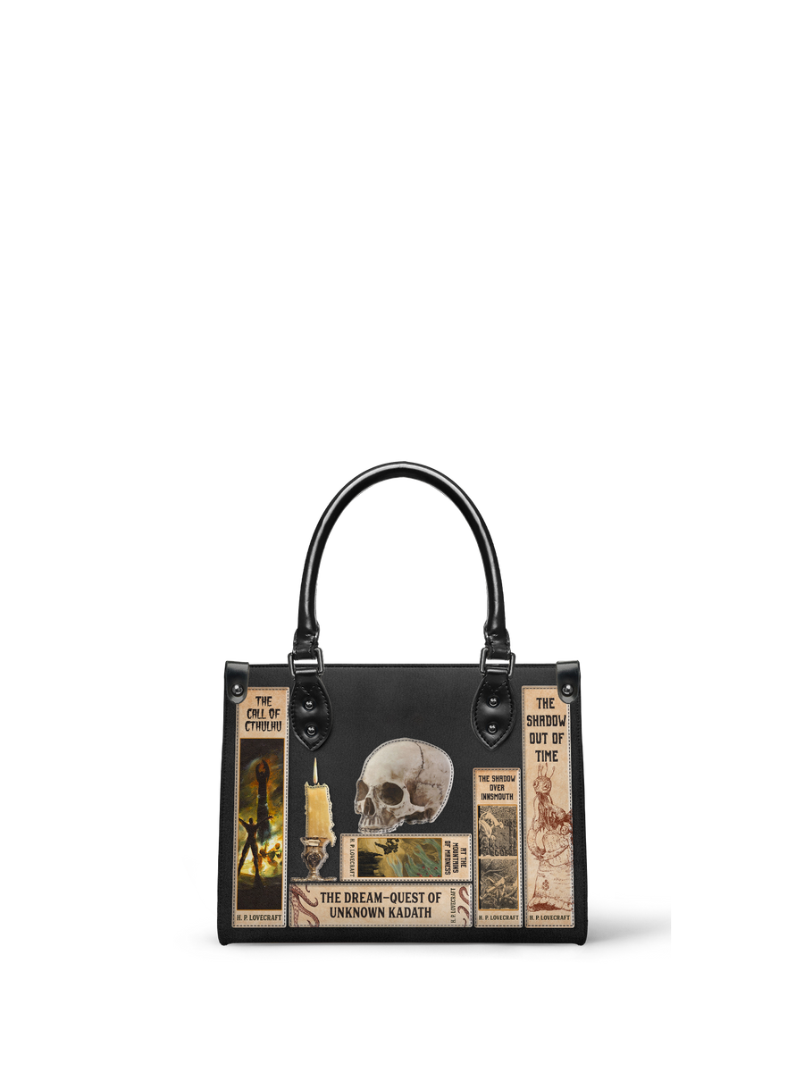 Lovecraftian Black - Black Interior - Small Leather Handbag