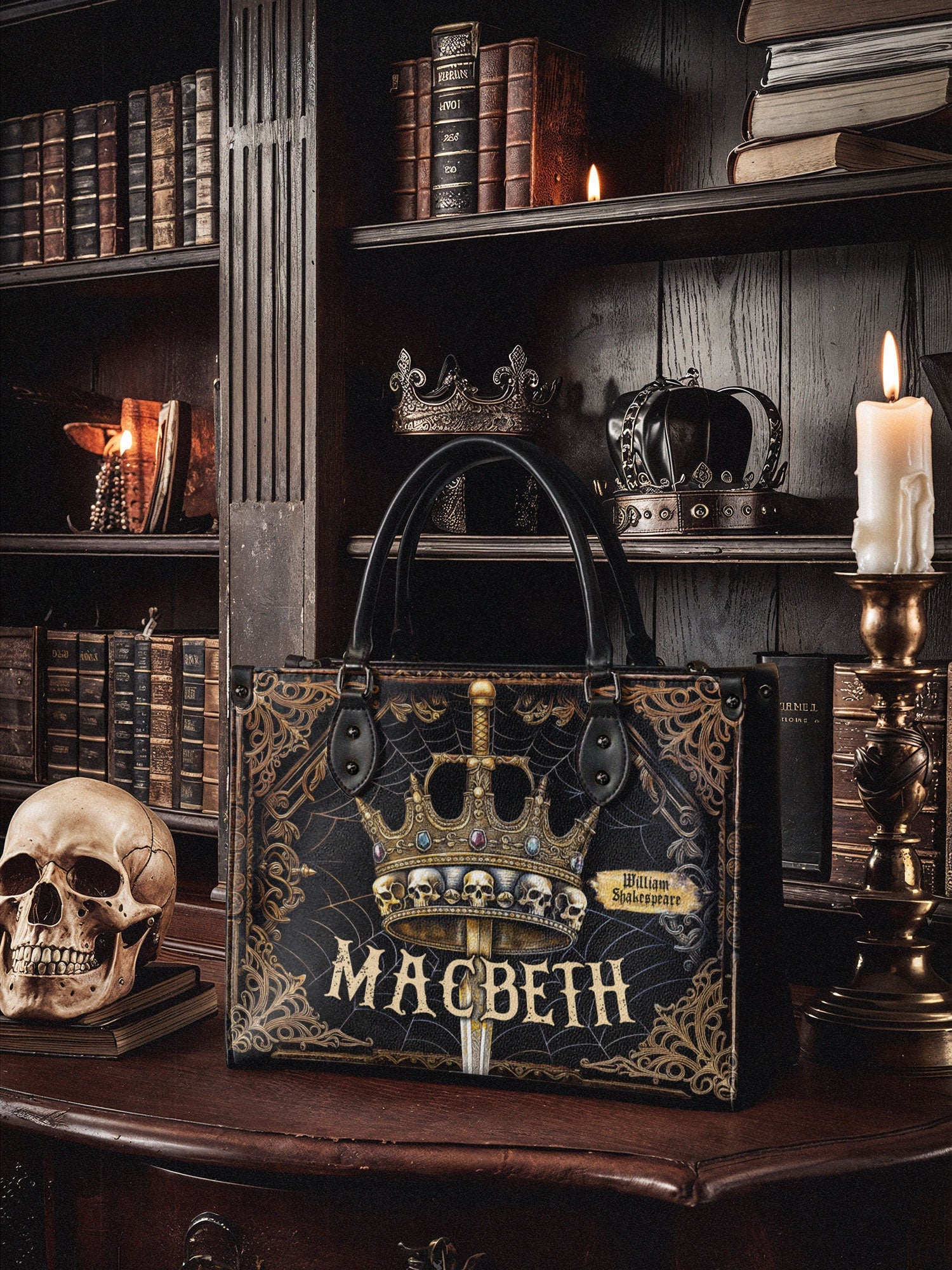 "Macbeth" - Black Interior - Leather Handbag