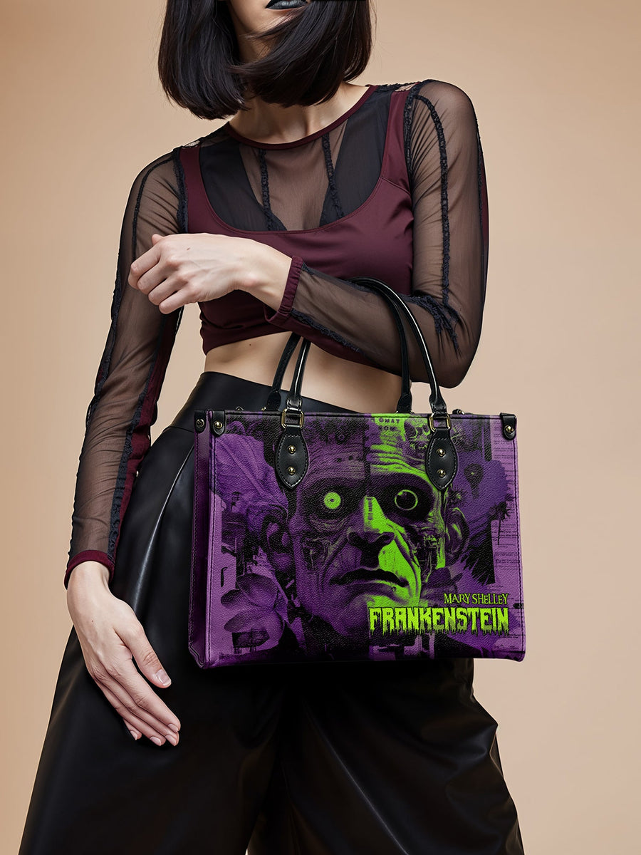 "Frankenstein" Lablight Violet Leather Handbag