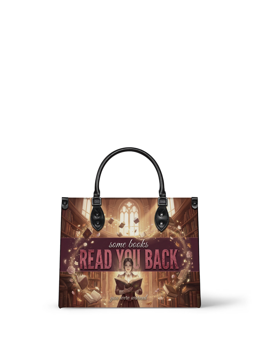 "Read You Back" Hush Library Leather Handbag