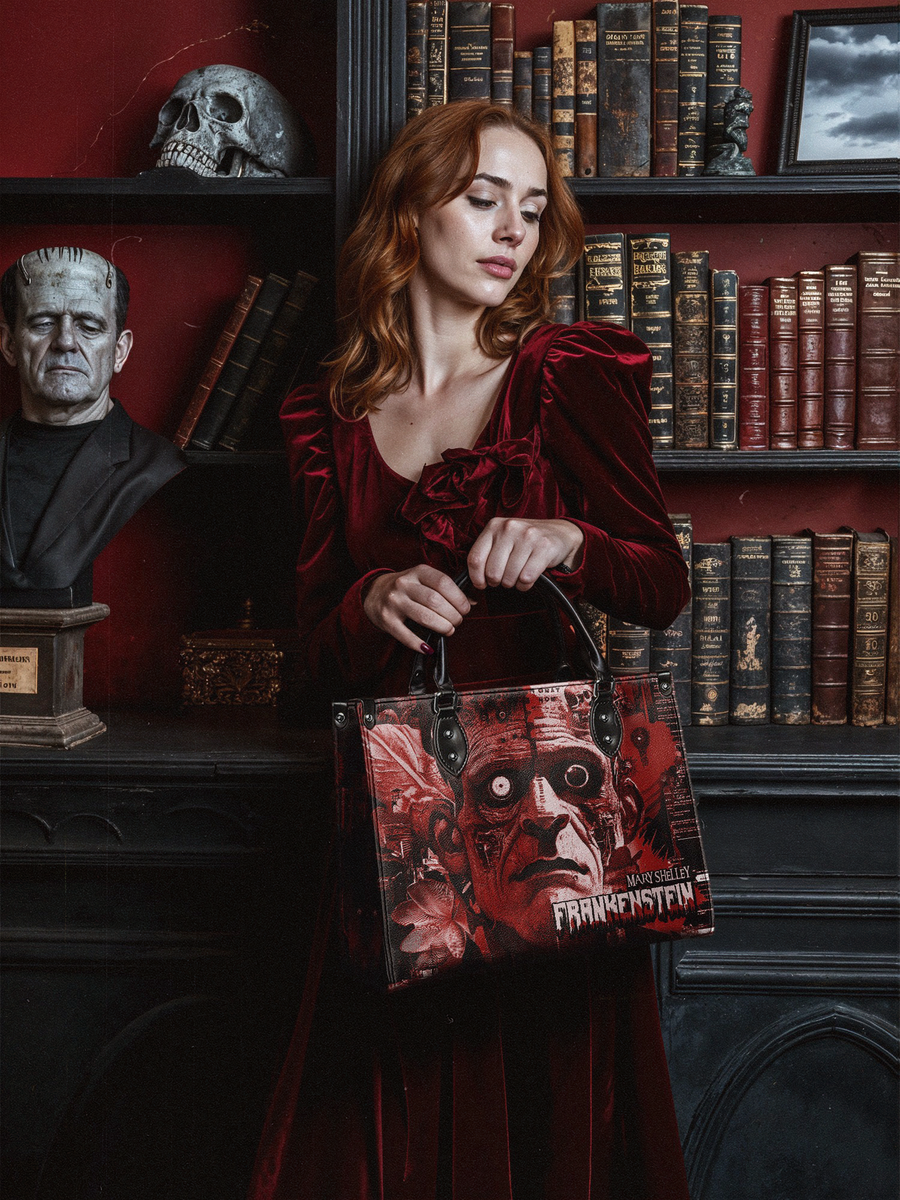 "Frankenstein" Heart Surge - Black Interior - Leather Handbag