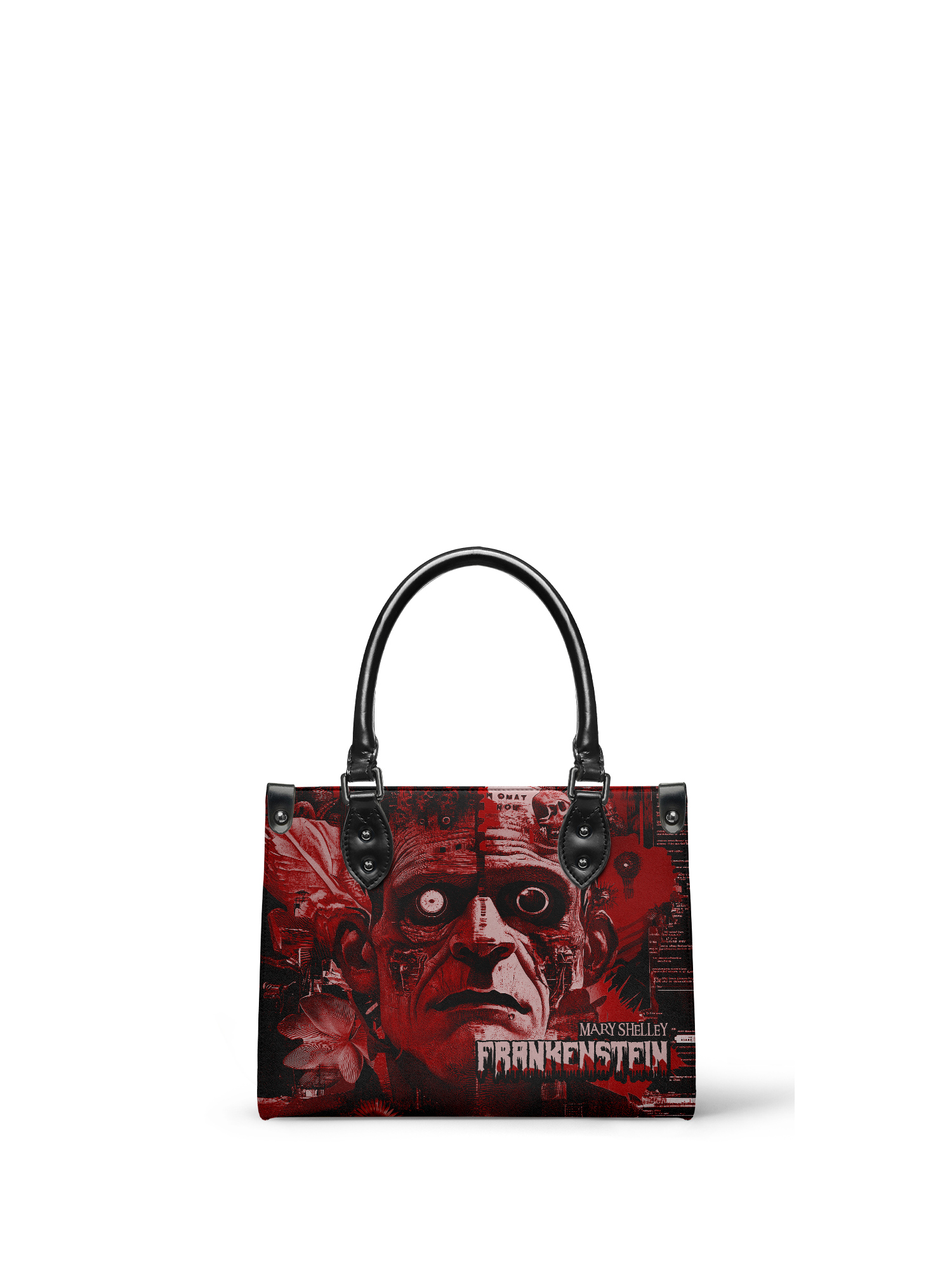 "Frankenstein" Heart Surge - Black Interior - Small Leather Handbag