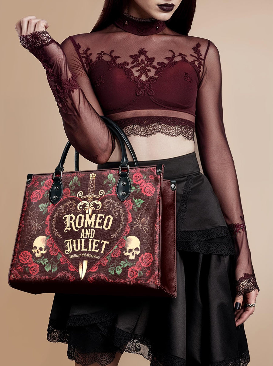 "Romeo And Juliet" Poison Rose - Black Interior - Leather Handbag