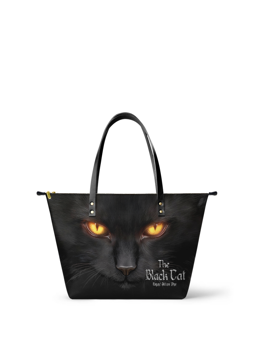 "The Black Cat" Leather Tote Bag